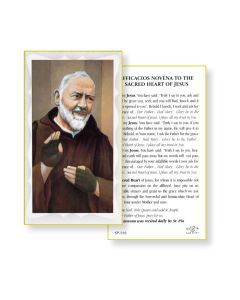Saint Pio Holy Card with Novena Prayer