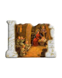 2 1/4" x 2 3/4" Holy Family with Angels Nativity Dimensional Resin Magnet