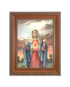 8.25" x 10.25" Ornate Wood Frame with a 6" x 8" Immaculate Heart of Mary Print