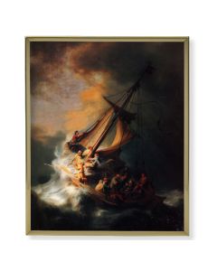 8" x 10" Gold Plaque Frame with a Rembrandt: Storm of the Sea of Galilee Print