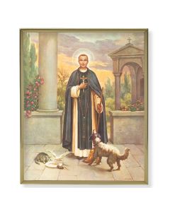 8" x 10" Gold Plaque Frame with a Saint Martin De Porres Print