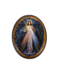 Divine Mercy Spanish Oval Wood Plaque