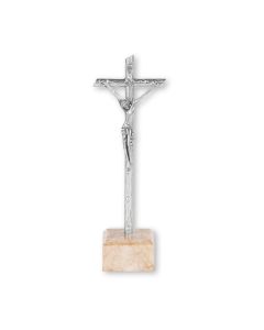 Log Style Standing Crucifix on a Base