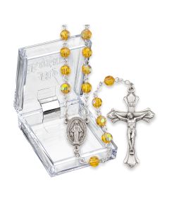 November Topaz Aurora Borealis Birthstone Rosary