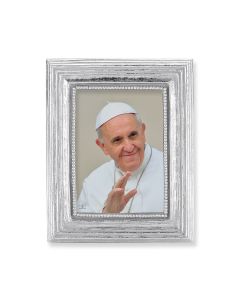3 3/4" x 4 1/2" Silver Frame with a Pope Francis Print-P65