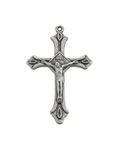 1 1/2" Flared Tipped Silver Oxidized Crucifix