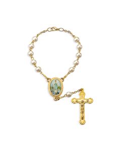 6mm Our Lady of the Highway Pearl Bead Auto Rosary