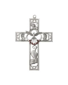 6" x 4 1/4" Cathedral Touch Confirmation-Holy Spirit Cross in Genuine Pewter
