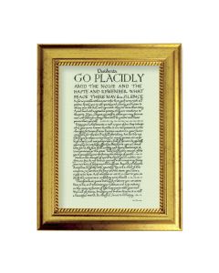 6 3/4" X 8 3/4" Gold Leaf Finish Frame with 5" X 7" Desiderata Textured Art