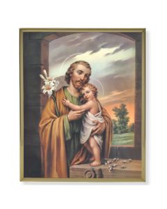 8" x 10" Gold Plaque Frame with a St. Joseph Print