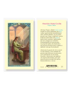 Oracion a Santa Cecilia Holy Card