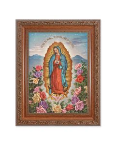 8.25" x 10.25" Ornate Wood Frame with a 6" x 8" Our Lady of Guadalupe Print