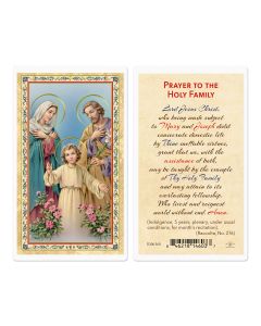 Holy Family Laminated Holy Card. Inc. of 25