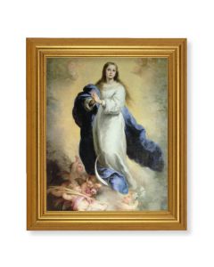 10" x 12" Gold Leaf Finish Beveled Frame with 8" x 10" Immaculate Conception Textured Art