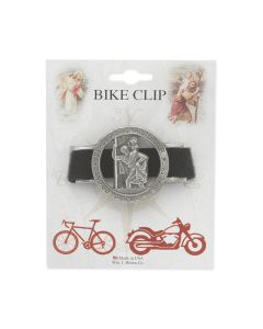 Saint Christopher Round Pewter Bike Clip