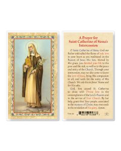 St. Catherine of Siena Bio Laminated Holy Card. Inc. of 25