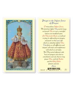 Prayer to Infant of Prague Holy Card