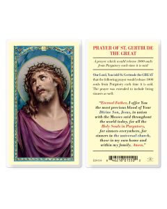 Saint Gertrude Prayer for Souls in Purgatory Holy Card