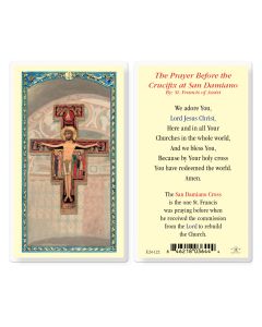 The Prayer Before the Crucifix at San Damiano Holy Card