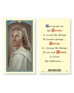 Serenity Prayer Head of Christ Holy Card