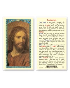 Footprints Head of Christ Holy Card
