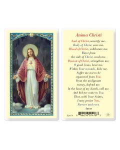 Anima Christi Sacred Heart of Jesus Holy Card