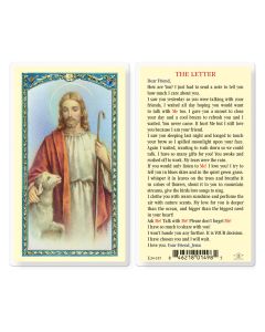 The Letter From Jesus Good Shepherd Holy Card