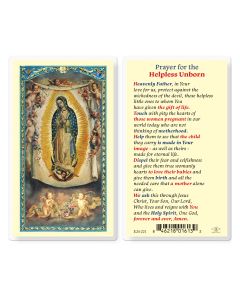 Prayer for the Helpless Unborn Holy Card