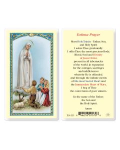Prayer to the Our Lady of Fatima Holy Card
