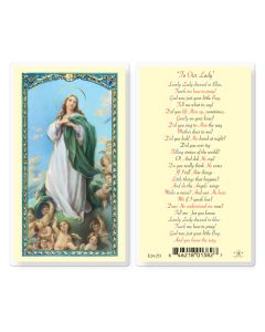 Lovely Lady Dressed In Blue Holy Card