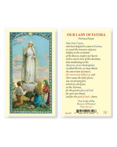 Our Lady of Fatima Novena Prayer Holy Card