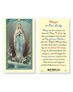 Prayer to Our Lady of Lourdes Holy Card