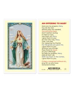 An Offering to Mary Immaculate Heart of Mary Holy Card