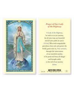 Our Lady of the Highway Holy Card