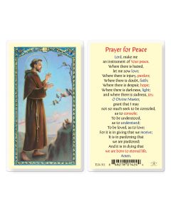 Saint Francis Prayer for Peace Holy Card