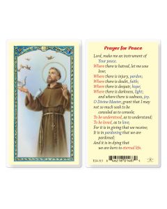 Saint Francis Prayer for Peace Holy Card
