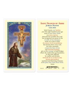 St. Francis of Assisi Jubilee Prayer Laminated Holy Card PK 25