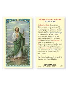 Thanksgiving Novena Saint Jude Holy Card