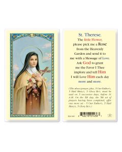Saint Therese Pick Me a Rose Holy Card