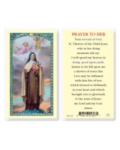 Prayer to Her Saint Therese Holy Card