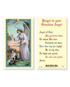 Prayer to Guardian Angel for Boy Holy Card