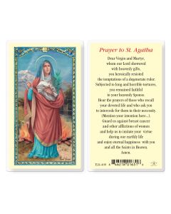 Saint Agatha with a Prayer Holy Card