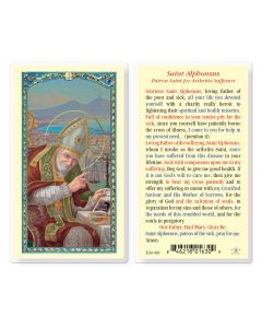 Saint Alphonsus with a Prayer Holy Card