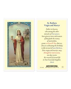 Saint Barbara Holy Card