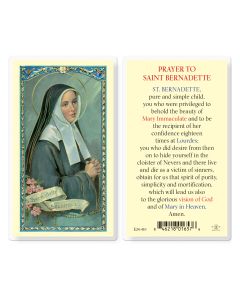 Prayer to Saint Bernadette Holy Card