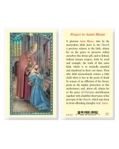 Saint Blaise Holy Card