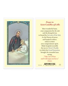 Saint Camillus Holy Card