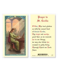 Prayer to Saint Cecilia Holy Card