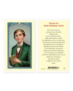 Prayer to Saint Dominic Savio Holy Card
