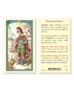 Saint Florian for Fireman Prayer Holy Card